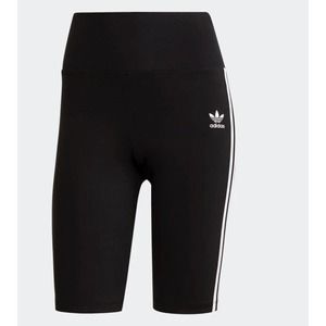 adidas Originals Bike Shorts Women 3 Stripes High Rise Black White Sz Small NWT